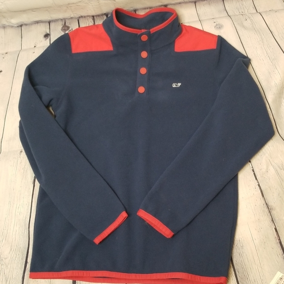 NWOT Boys Vineyard Vines fleece 1/4 snap pullover - Picture 1 of 6